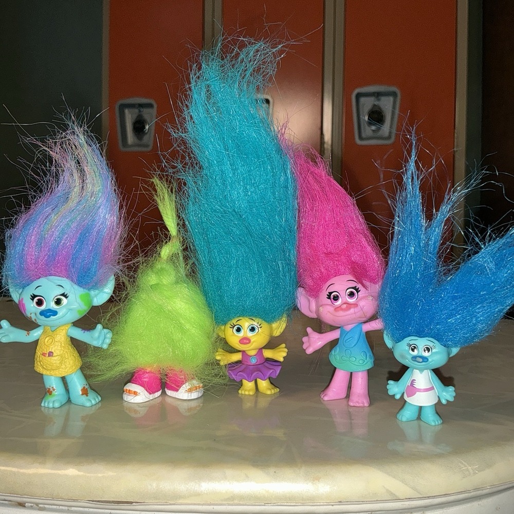 Dreamworks‎ Trolls Figures Lot Princess Poppy Brushable Hair 3in